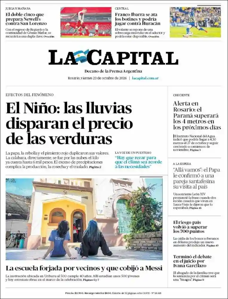 Estudios Max | YO TE AVISÉ - Tapa del diario La Capital Rosario