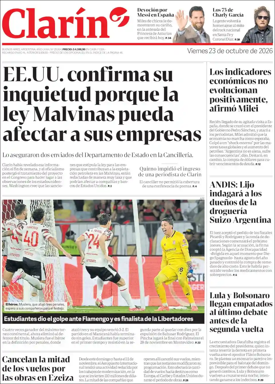 Estudios Max | YO TE AVISÉ - Tapa del diario Clarin