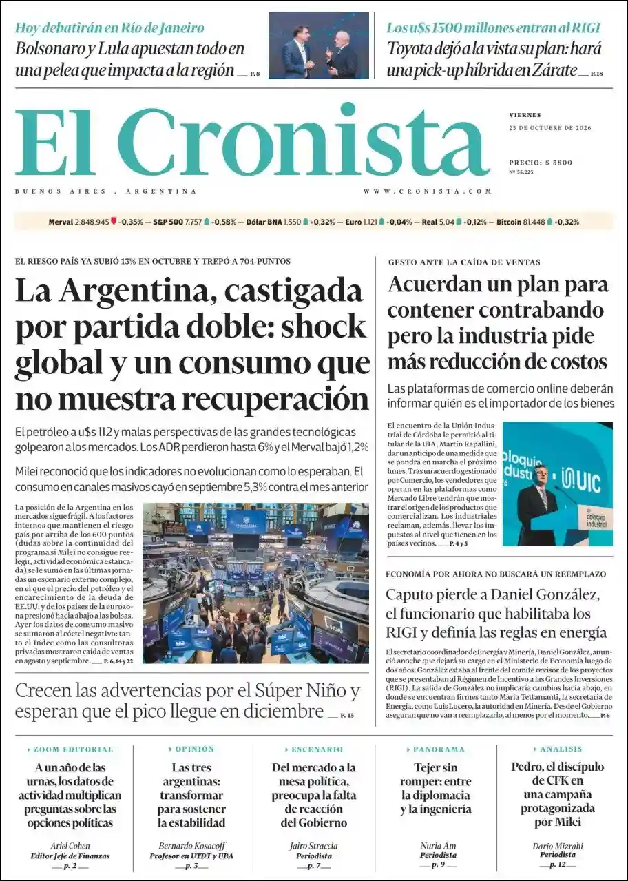 Estudios Max | YO TE AVISÉ - Tapa del diario Cronista