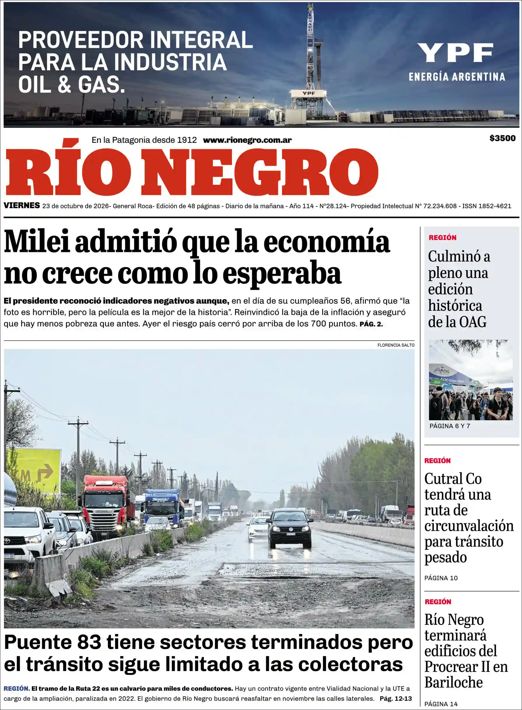 Estudios Max | YO TE AVISÉ - Tapa del diario Rio Negro
