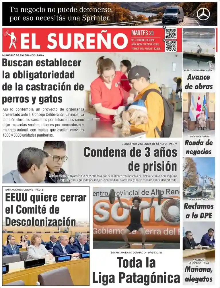 Estudios Max | YO TE AVISÉ - Tapa del diario El Sureño