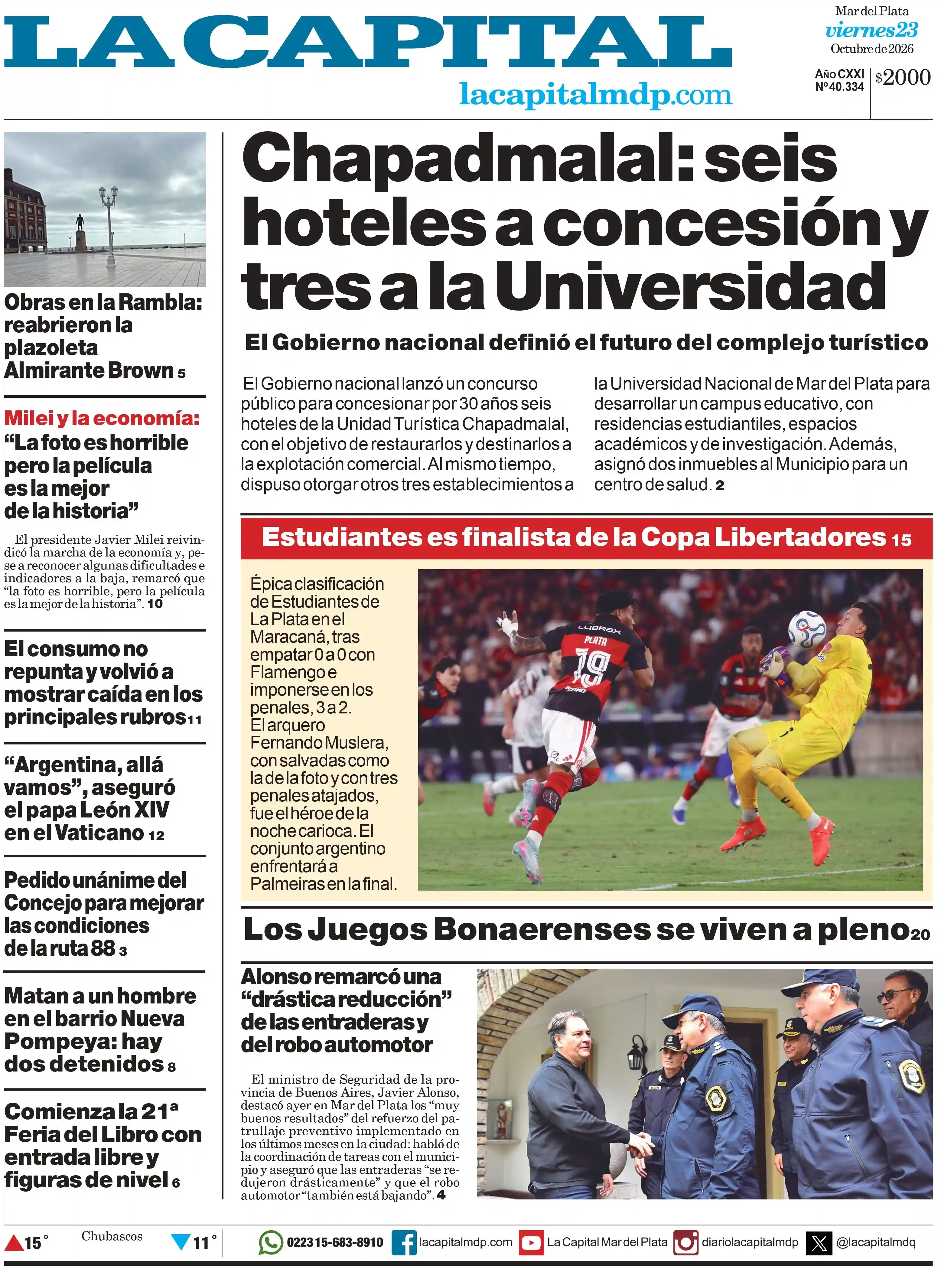 Estudios Max | YO TE AVISÉ - Tapa del diario La Capital