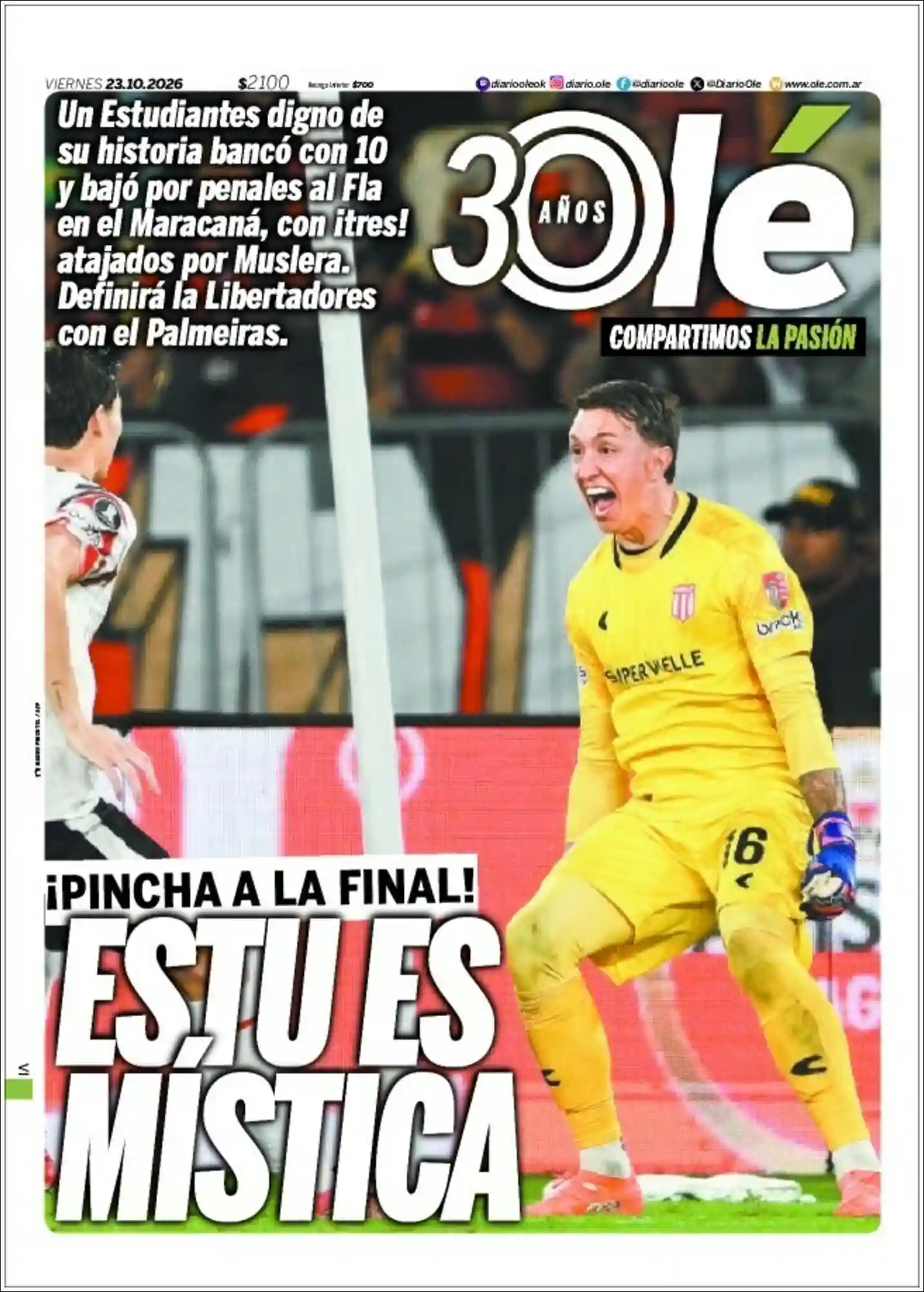 Estudios Max | YO TE AVISÉ - Tapa del diario Ole